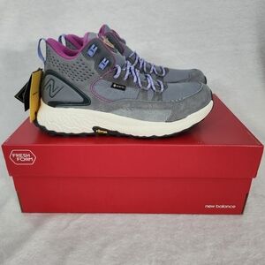 NEW BALANCE Trail Running Shoes Vibram Sole Waterproof Gore-Tex Grey Purple 10.5